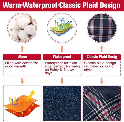 PAWCHIE Dog Winter Coat - Reversible Winter Jacket Cold Weather Clothes for Dogs, Warm Coat Waterproof & Windproof, Soft Comfortable for Medium Large Dogs Wearing in Saudi Arabia