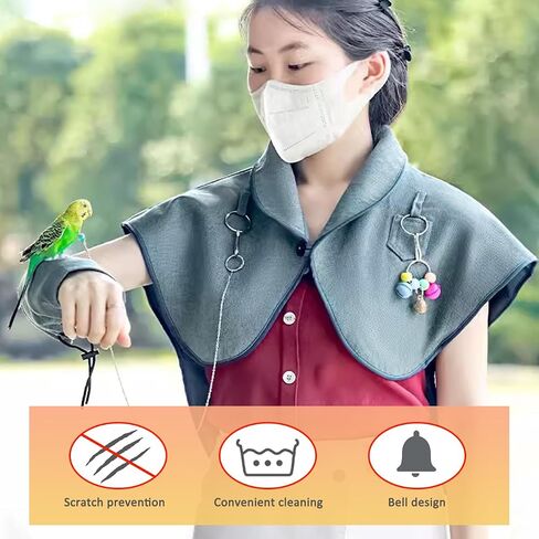 La La Pet® Parrot Anti-Scratch Shoulder Protector and Arm Guard Set Parrot Diaper Shawl Bird Poop Shoulder Protector for Cockatiels Conures Parakeets Finches Small in Kuwait