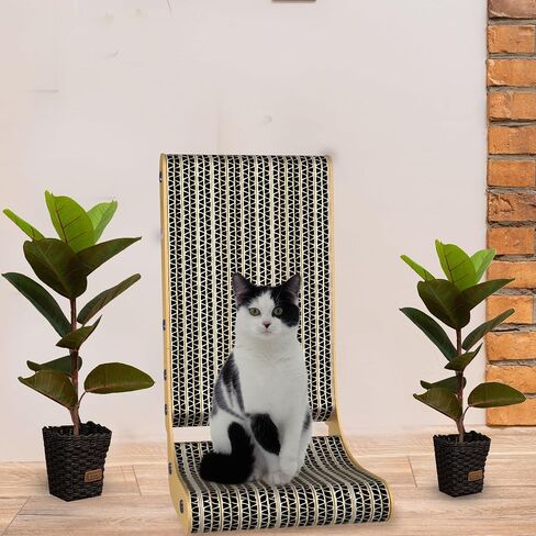 cat Scratcher Durable L Shape Cat Scratch Pad Cat Toys Multifunction Cat Scratch Pad Wall Mounted Cat Scratching Cardboard Post with Ball Toy for Indoor Cat Pet Hair Remover & Catnip Included in Saudi Arabia