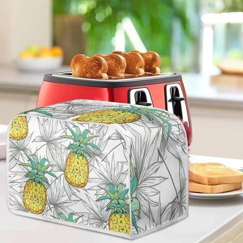 غطاء غبار محمصة من أجل U DESIGNS شريحتين، غطاء صانع الخبز مطبوع عليه عباد الشمس الصفراء، أغطية محمصة قابلة للغسل، مقاومة للبقع، غطاء أجهزة المطبخ الصغيرة in Kuwait