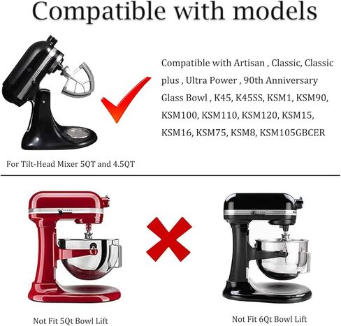 مضرب فليكس إيدج بسعة 4.5-5 لتر من لوسبيري متوافق مع خلاط حامل رأس مائل من كيتشن إيد - مجداف خافق مسطح مع مكشطة وعاء حافة مرنة من السيليكون. in Kuwait