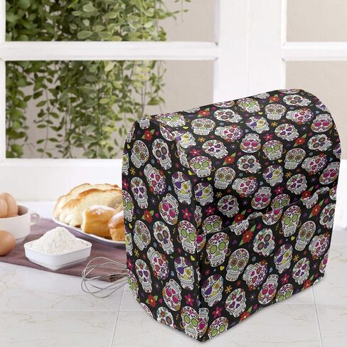 Ambesonne Blue Stand Mixer Cover, Abstract Damask Inspired Curvy Flower Ornate Flourish Royal Revival Retro, Kitchen Appliance Organizer Bag Cover with Pockets, 6-8 Quarts, Indigo Aqua in Saudi Arabia