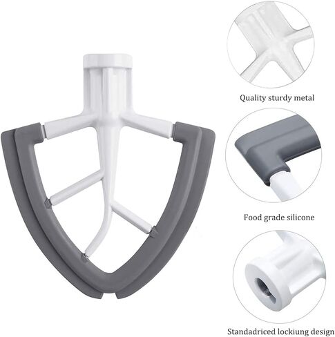 مضرب فليكس إيدج بسعة 4.5-5 لتر من لوسبيري متوافق مع خلاط حامل رأس مائل من كيتشن إيد - مجداف خافق مسطح مع مكشطة وعاء حافة مرنة من السيليكون. in Kuwait