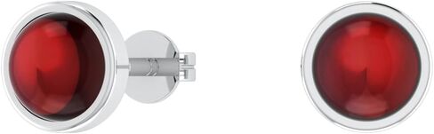 Green Peridot Earrings for Women, 6mm Gemstone Stud Earrings, Round Bezel Set Studs, August Birthstone, 925 Sterling Silver, Party Wear, Gift for Her (Peridot) in Kuwait