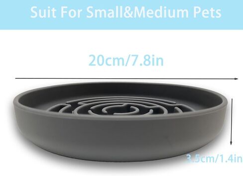 Slow Feeder Dog Bowls Anti-Choking Puzzle Dog Food Bowls Silicone Cat Bowl with Suction Cups, Slow Feeder & Non-Slip Design, Boredom and Anxiety Reducer, Suitable for All Breed Dogs (Grey) in Saudi Arabia