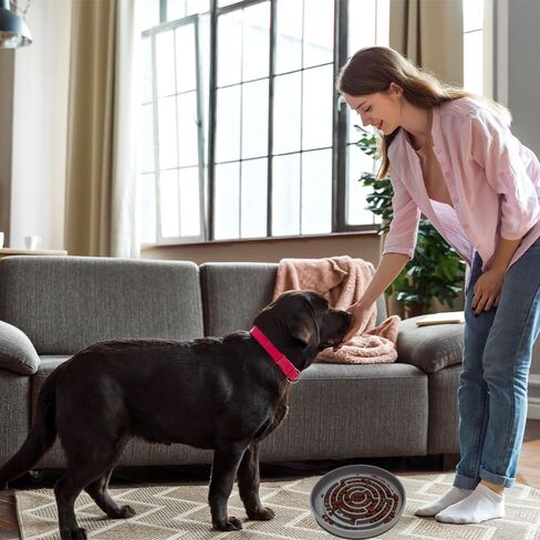 Slow Feeder Dog Bowls Anti-Choking Puzzle Dog Food Bowls Silicone Cat Bowl with Suction Cups, Slow Feeder & Non-Slip Design, Boredom and Anxiety Reducer, Suitable for All Breed Dogs (Grey) in Saudi Arabia