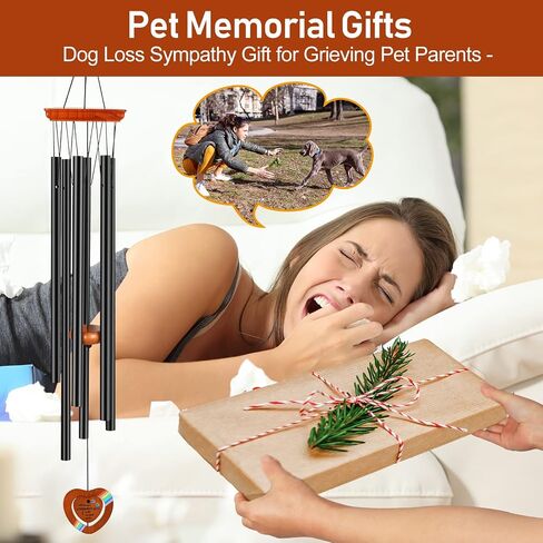 Loss of Pet Sympathy Gift Dog, Dog Memorial Wind Chime, Pauzema 30" Dog Wind Chimes, Dog Sympathy Gifts, Pet Memorial Wind Chime, Rainbow Bridge Pet Remembrance Gift in Memory of Dog Cat in Saudi Arabia