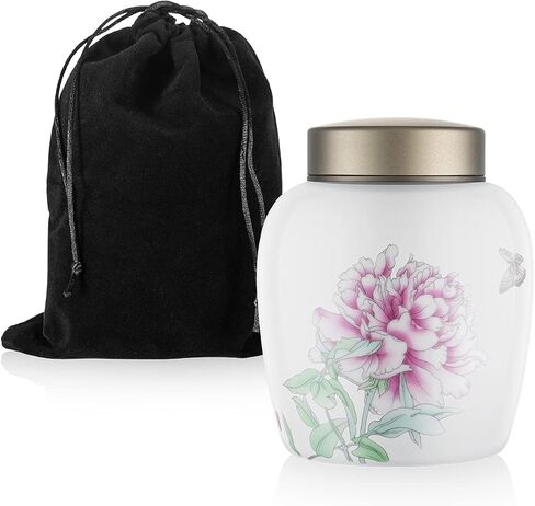 Urns for Human Ashes Urns for Cat Urns,Pet Urns for Cat Ashes,Cat Urns for Ashes Animal Urns for Ashe Pet Cremation Urn (White peony) in Saudi Arabia