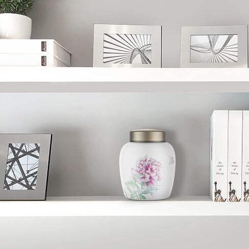 Urns for Human Ashes Urns for Cat Urns,Pet Urns for Cat Ashes,Cat Urns for Ashes Animal Urns for Ashe Pet Cremation Urn (White peony) in Saudi Arabia