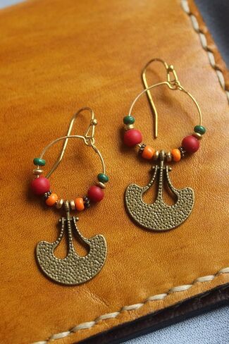 أقراط بوهو للنساء مجوهرات مطرزة بالخرز القبلية التبتية الغجرية هدية لها in Saudi Arabia