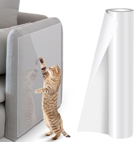 Anti Cat Scratch Furniture Protector, Thicken 236.5"x12" Single-Sided Sticky Couch Protector for Cats, Clear Scratch Deterrent Couch Corner Guards Tape for Furniture Couch Sofa Door Walls in Saudi Arabia