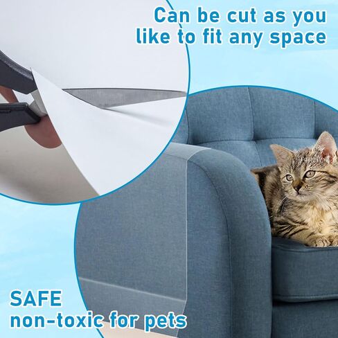 Anti Cat Scratch Furniture Protector, Thicken 236.5"x12" Single-Sided Sticky Couch Protector for Cats, Clear Scratch Deterrent Couch Corner Guards Tape for Furniture Couch Sofa Door Walls in Saudi Arabia