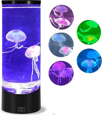 Colorful Jellyfish Aquarium Lamp with Bubble Light - Electric Mood Light for Sensory Relaxation and Décor in Saudi Arabia