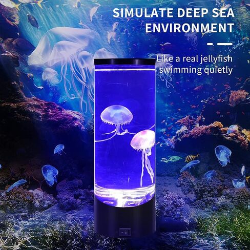 Colorful Jellyfish Aquarium Lamp with Bubble Light - Electric Mood Light for Sensory Relaxation and Décor in Saudi Arabia