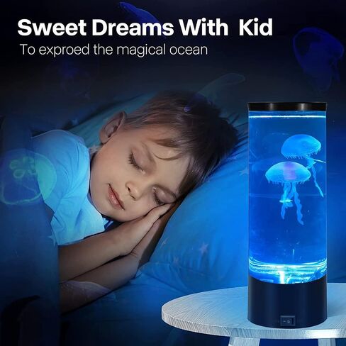 Colorful Jellyfish Aquarium Lamp with Bubble Light - Electric Mood Light for Sensory Relaxation and Décor in Saudi Arabia