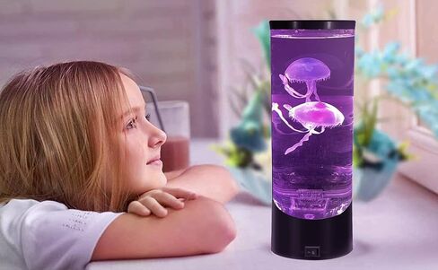 Colorful Jellyfish Aquarium Lamp with Bubble Light - Electric Mood Light for Sensory Relaxation and Décor in Saudi Arabia