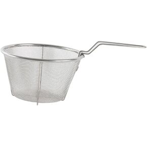 Stainless Steel Frying Basket Frying Net Basket French Fry Holder Taco Fryer Basket Food Shop Utensils Frying Basket with Handle Non-Stick Fry Basket Colander Stainless Steel Round