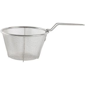 Stainless Steel Frying Basket Frying Net Basket French Fry Holder Taco Fryer Basket Food Shop Utensils Frying Basket with Handle Non-Stick Fry Basket Colander Stainless Steel Round