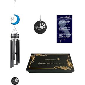 Dog Memorial Wind Chime 43" Loss Sympathy Gift Metal Music Chimes A Good Remembrance Present Memory Souvenir Can be Used As Two Wind Chimes to Decorate Garden