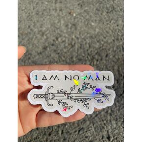 Set 3Pcs I Am No Man Holographic Sticker Throne of Glass Sword Feminist Fantasy Kindle Sticker Bookish Sticker Funny Sticker Waterproof Die-Cut Vinyl Sticker 3 Inches for Water Bottle Phone Laptop