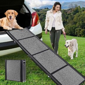 HABUTWAY Dog Ramp for Car - 250LBS Capality, Extra Long 71''Pet Ramp, Foldable Dog Ramps for Large Dogs with Non-Slip Rug Surface, Dog Steps for Dogs to Get Into SUV, Truck