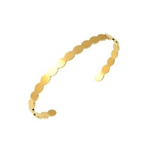 18K Gold Plated Weave Open Cuff Bracelet, 5MM Oval Bracelet for Women Simple Gold Bangle Bracelets for Girls Wrap Teen Girl Gifts Gold (Gold)