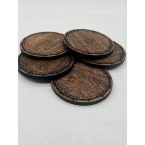 Pacific Northwest Mountains Wooden Coasters | Set of 5 | Topography Coasters Active (Walnut)