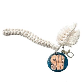 Social Worker Etched Wooden Keychain for Women - Unique Macrame Style - Perfect Gift for Social Work Professionals 0381 (Burgundy)