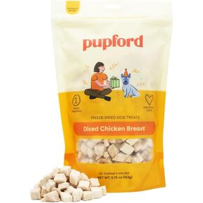 Pupford Freeze Dried Chicken Breast Treat for Dogs & Puppies - Healthy, Natural, Single Ingredient Dog Treats - Made in USA (3 oz)