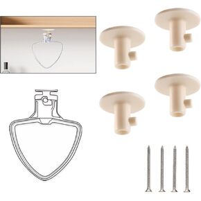 Stand Mixer Attachment Holders,4 Pack Kitchen Accessory Organizer Compatible with Kitchenaid Mixer Attachments Kitchenaid Mixer Accessories for Storing Dough Hooks,Flat & Flex Edge Beater,Wire Whip