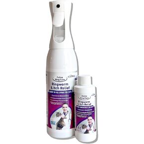 FlexTran Feline Ring Care | Control & Help with Cat Ringworm, Mange, Dermatitis, Dog Paw Yeast. Also Works on Dogs, Hamsters, Guinea Pigs, Rabbits, etc. Makes 32 oz of Spray for Cats and Itch Relief