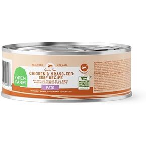Open Farm Canned Cat Food - Chicken and Beef Pate Recipe 12 Cans / 5.3oz