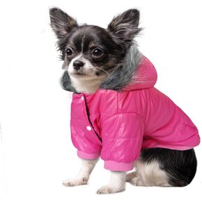 LESYPET Dog Coat Doggie Winter Coat for Small Medium Dogs Girl Dog Jacket, Pink X-Large
