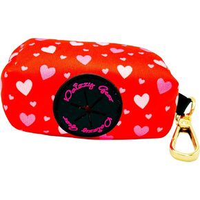 Cute Dog Poop Bag Holder, Neoprene Dog Waste Carrier, Soft Pink Leak Proof Pet Poop Holder, Portable Poop Bag with Dispenser Zippered Pouch,Premium Accessories for Dog Leashes (Pink)