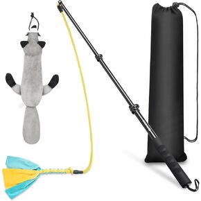 عصا مغازلة للكلاب، عصا مغازلة قابلة للسحب مع طعم، لعبة تفاعلية للكلاب للتدريب في الهواء الطلق، عصا مغازلة مقاس 40 بوصة للكلاب الصغيرة والمتوسطة والكبيرة in Kuwait