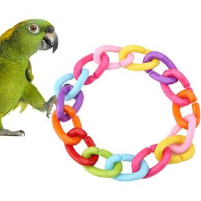 100Pcs Plastic Parrot Climbing Toys, Pet Parrot Bird C Clips Hooks Chain Links DIY Toys Mix Colors