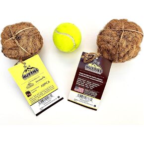 Nutties for Dogs - Natural Coconut Fiber Ball Toy and Magic Toothbrush - 2 Sizes (Large)