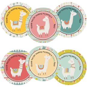 Llama Alpaca Party Thank You Sticker Labels by Adore By Nat - Girl Kid Birthday Baby Shower Favor- Set of 30