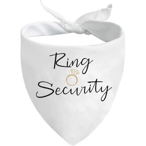 JXGZSO 1 Piece Wedding Dog Bandana Ring Security Dog Scarf Wedding Dog Scarf Gift (Ring Security white)