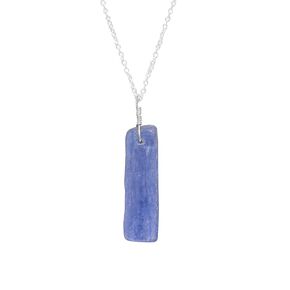 Real Kyanite Raw Pendant Necklace, Blue Rough Stone, Healing Kyanite, Chakra Gemstone, Natural Crystal, Women Jewelry, 925 Sterling Silver 18 inch [20MM+ PENDANT]
