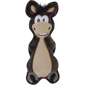 Outward Hound Floppyz Donkey Squeaky Dog Toy, Brown, Medium