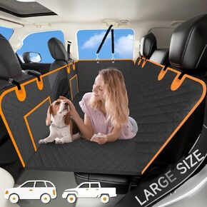 Truck Back Seat Extender for Dogs, Dog Car Seat Cover with Hard Bottom for Trucks/Large SUV, Dog Hammock for F150, RAM1500, Silverado, GMC, Tundra