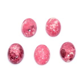 2 PCS, 14X10 MM, AURA GEMS Natural Pink Thulite, Cabochon, Oval Shape, Jewelry Making Stone Supply, Chakra Energy Healing Gemstone, Real Crystal, Birthstone, Wholesale deal