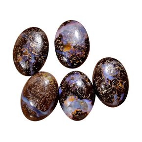 قطعتان، 14 × 10 مم، أوبال بولدر طبيعي من AURA GEMS، كابوشون، شكل بيضاوي، إمداد حجر صناعة المجوهرات، أحجار كريمة شفاء طاقة شاكرا، كريستال حقيقي، حجر الميلاد، صفقة الجملة