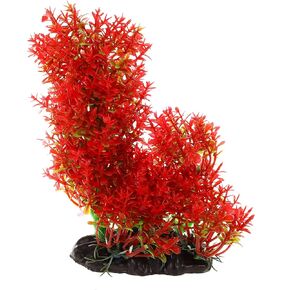 VOCOSTE 1 Pcs Aquarium Plastic Plants Tree, Aquarium Simulation Plastic Plants, Fish Tank Landscape Plants Decoration, Red, 6.3"