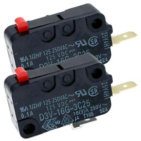 2-PACK (Mini Micro Switch) Microwave Oven Door Switch Replacements WB24X10038 WB24X10076 GSM-V1603A2 28QBP0497, FA63