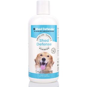 شامبو Shed Defender Shed Defense للكلاب - يقلل من تساقط الشعر، يوصي به الأطباء البيطريون، بشرة ومعطف صحيان، أوميغا 3 و6، فيتامين E، مكونات طبيعية، نباتي، لا يسبب الحساسية، 16 أونصة.