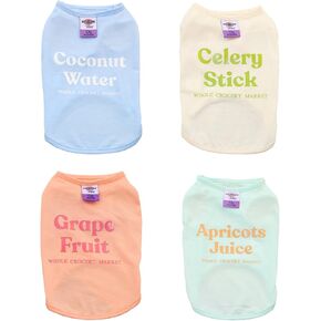 4 Pieces Dog Shirts Clothes T Shirt for Small Dog Breathable Elegant Shirts Cool Summer Cotton Tank Top Vest for Small Dog Puppy Cat L