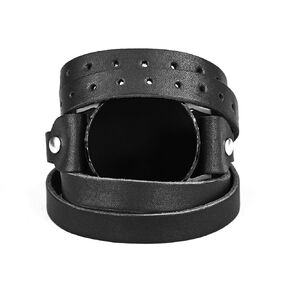 Leather multi wrap band 20mm 22mm Compatible with Samsung Galaxy Watch Classic Active and other Smart watches with a classic lug, Handmade UA 2858 (black leather + steel + 20 mm)