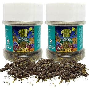 Hermit Crab Food Bottles for Refill, All in One Natural Supplies and Habitat Necessities for Crabs, Two Ounces Each, 2 Pack
